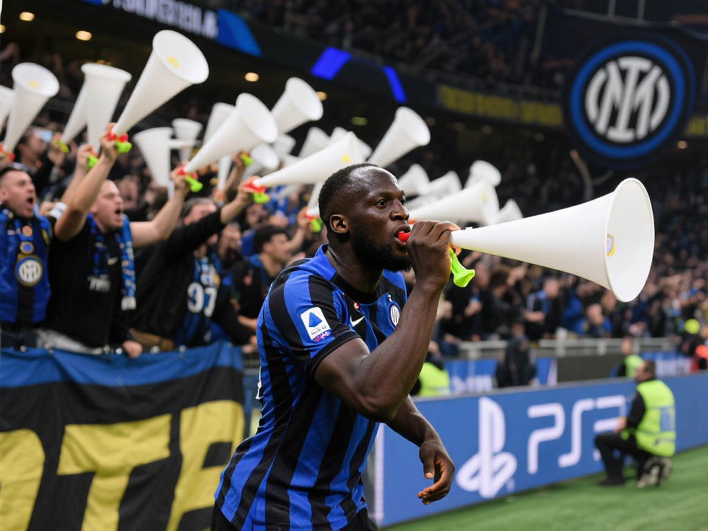 国米球迷计划用三万哨子表达对卢卡库不满,但遭禁阻止。 据报道,国米球迷原计划在比赛期间使用3万